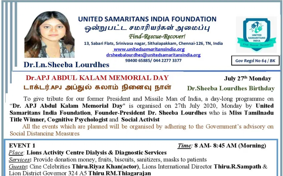 United Samaritans India Foundation Invites for a day